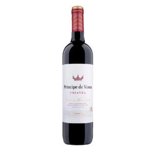 Príncipe de Viana Crianza wijnfles, rode wijn, elegante fles met label, geschikt voor wijnliefhebber.